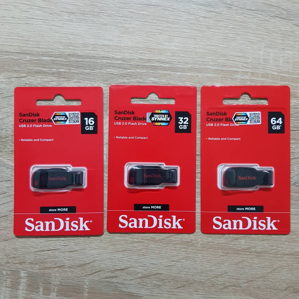 Sandisk Cruzer Blade flashdrive แฟลชไดรฟ์ จัดเก็บข้อมูล 16gb 32gb 64gb