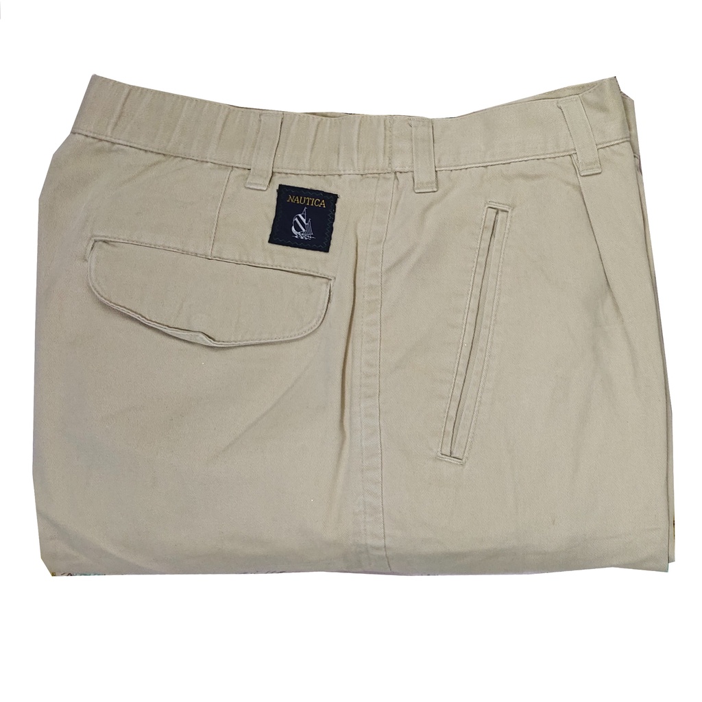 🐯แม่เสือส่งจริง🐯 เอว 30 นิ้ว ® กางเกงขายาว ทรงบอย สีกากี แบรนด์แท้ NAUTICA made in Kerea