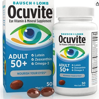 💟💟วิตตามินบำรุงสายตา 50+ Ocuvite Adult 50+ Eye Vitamin &amp; Mineral Softgels, 50 Count 💟💟