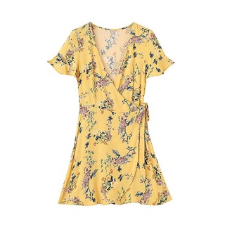 พร้อมส่ง! yellow floral dress เดรสเหลืองลายดอกน่ารัก