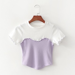 เสื้อครอปทูโทนดีเทลอก หน้ายาวหลังสั้น