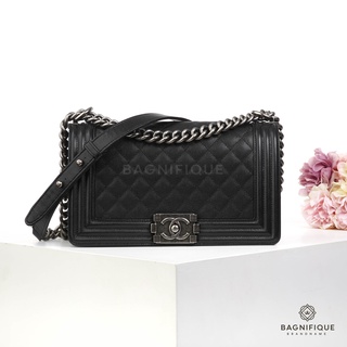 CHANEL BOY 10 BLACK CAVIAR RHW