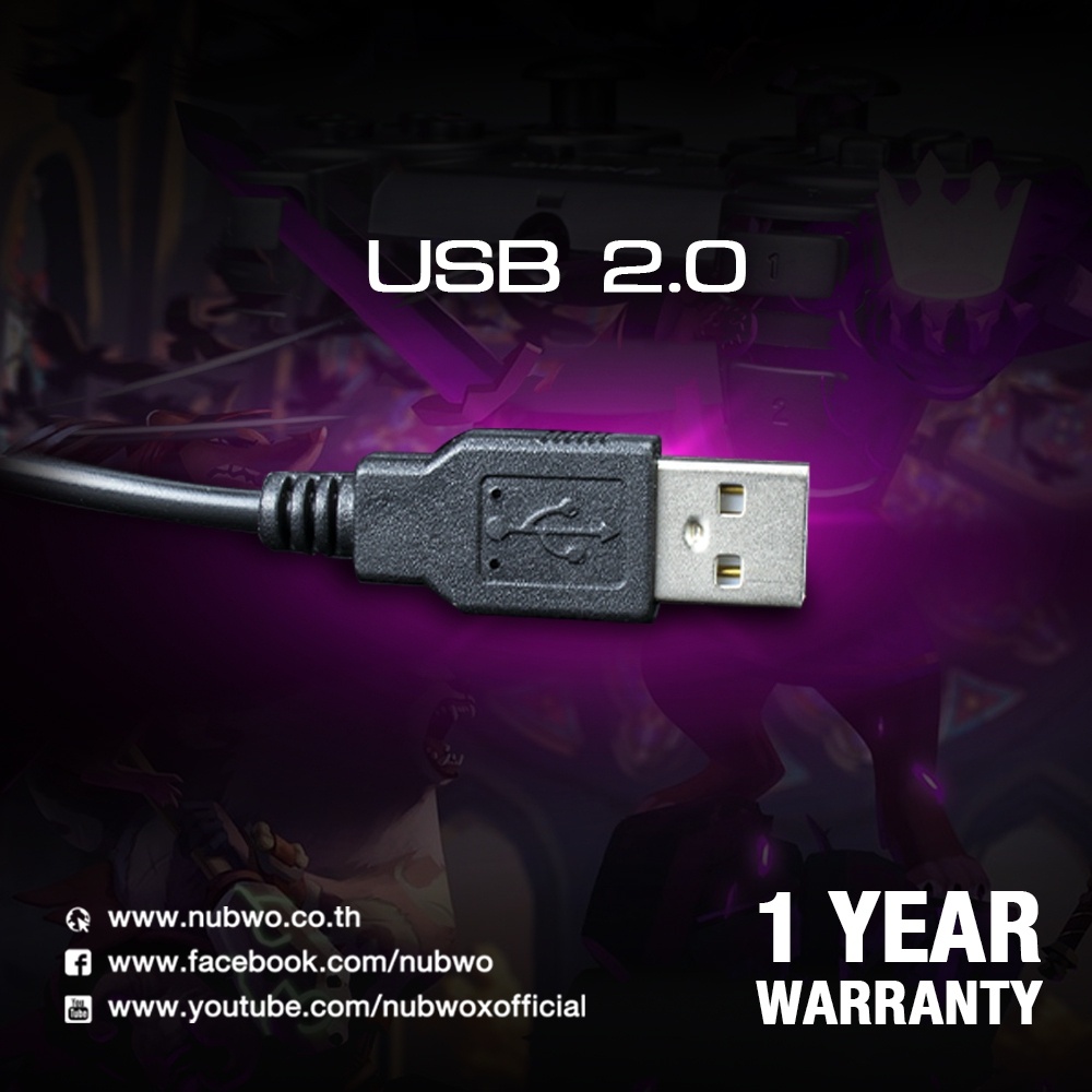 Nubwo NJ-43 Sequential Gaming Controller จอยสติ๊กสำหรับเล่นเกม ระบบสั่นสองชั้น เพื่อเพิ่มอรรถรส (รับประกันศูนย์ 1 ปี)