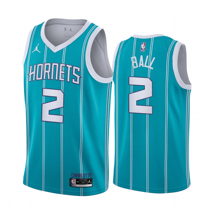 เสื้อกีฬาแขนสั้น ลายทีม LaMelo Ball NBA Draft Charlotte Hornets Teal Icon Jersey
