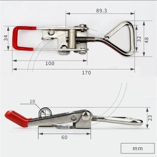 ตัวล็อคสแตนเลส 304 แท้ GH-4003 ท็อกเกิ้ลแคลมป์สแตนเลส  แคล้มป์นก TOGGLE CLAMP ตัวล๊อคประตู#4003