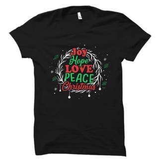 พิมพ์ลายคริสต์มาส JOY HOPE LOVE PEACE CHRISTMAS สําหรับผู้ชาย และผู้หญิง S-5XL &lt;2022&gt;
