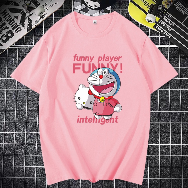 D245(พร้อมส่ง）เสื้อยืดแขนสั้ง สำหรับชายและหญิง.ลายแฟชั่งนานาชาติ ใส่เทียวออกกำลังกายได้