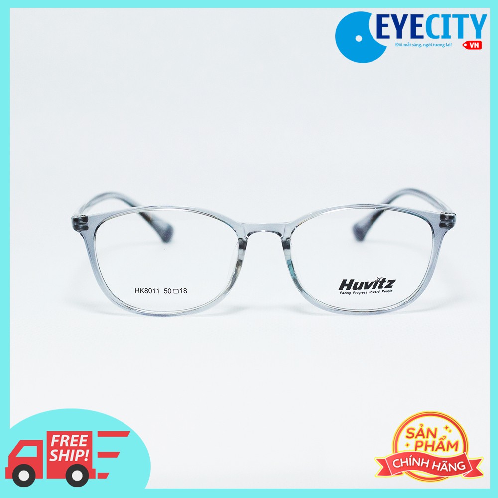 กรอบแว่นตาแฟชั่นเกาหลี HUVITZ สีเทาพลาสติกสีขาว HK8011 - C4