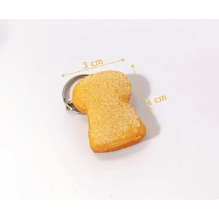 🍞🍞พวงกุญแจ​ขนมปังสี โรยน้ำตาล พวงกุญแจแฮนด์เมด🍞🍞