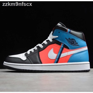 Air Jordan 1 Mid Game Time ผู้ชายและผู้หญิงรองเท้าบาสเก็ตบอล AJ1 รองเท้ากีฬา AJ รองเท้าวิ่ง CV4891-001