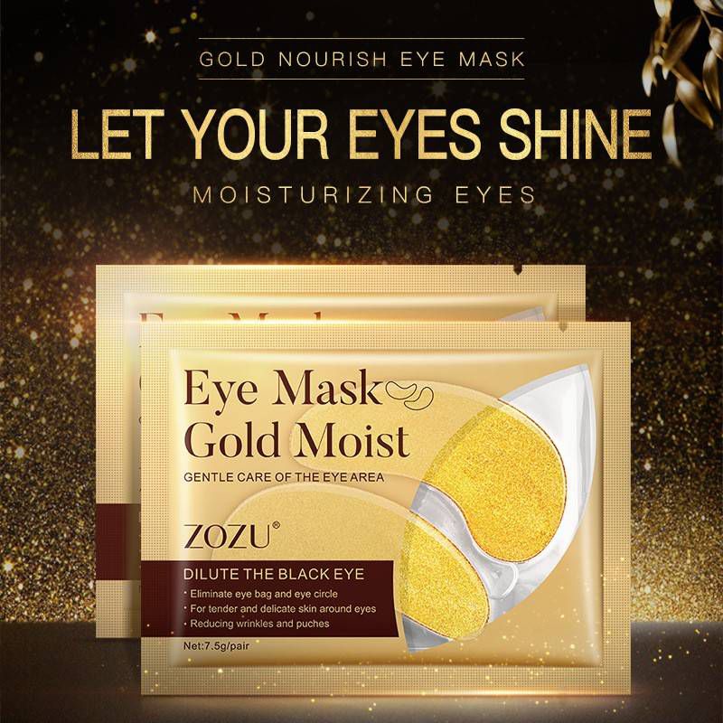 แผ่นมาร์คใต้ตาทองคำ Eye Mask Gold Moist สูตรคอลลาเจนทองคำ ลดอาการหมองคล้ำขอบตาดำ