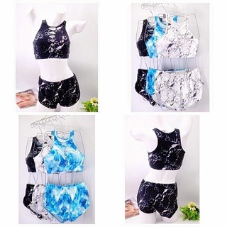 ชุดว่ายน้ำ sport shorts marble swimsuit กางเกงว่ายน้ำขาสั้นแนวสปอร์ตลายหิน​อ่อ​น​l