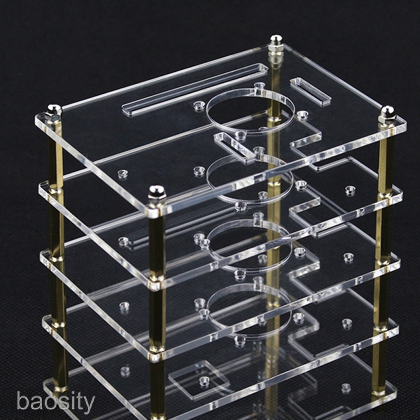 {new}[BAOSITY] 4 Layers Acrylic Clear Stack Case with Fan for Raspberry Pi 3/2 Model B/B+ 9X0P #5