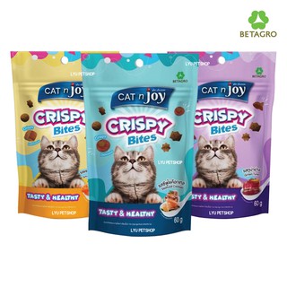 Cat n joy Crispy Bites ขนมแมว แค็ท เอ็นจอย คริสปี้ ไบท์ ขนาด 60 กรัม