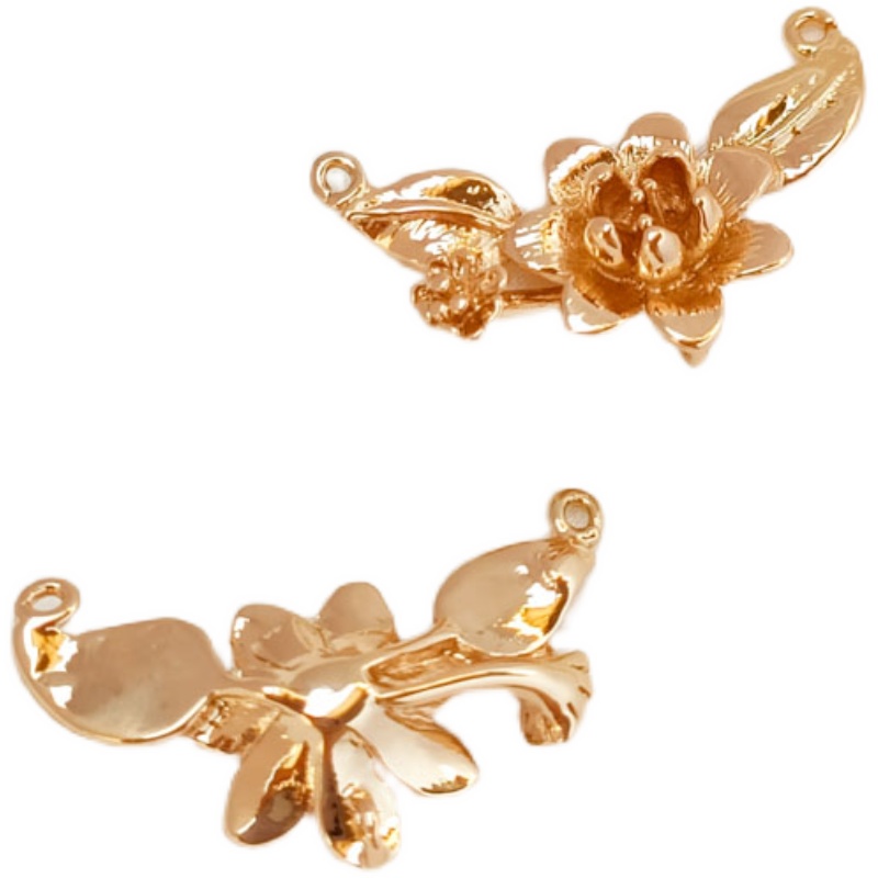 เครื่องประดับ สร้อยคอ สร้อยข้อมือ ชุบทอง 14K ลายดอกไม้ สามมิติ แฮนด์เมด DIY ราคา ถูกที่สุด ดีลบีเคเค แกลเลอรีภาพที่ 4