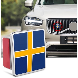 โลโก้ติดกระจังหน้า ธงชาติสวีเดน ติด วอลโว่ * SWEDEN * logo flag VOLVO S40 S60 S70 S80 S90 C30 C60 C70 XC40 XC60 XC70 XC8