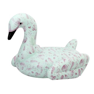 Float Me Summer ห่วงยางหงส์พิมพ์ลายใบไม้โทนสีพาสเทล สีฟ้า Inflatable Swan With New Printing