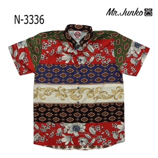 ⚡ ส่งฟรี⚡เชิ้ตแขนสั้น ลายหไทย N-3336  งานต่อลายเกรดพรีเมี่ยม Mr-Junko