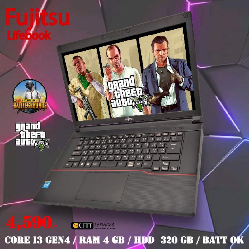 โน๊ตบุ๊คมือสอง Notebook FUJITSU Lifebook A574/G  corei3 gen 4 ram4 จอใหญ่ 15.6 นิ้ว  สินค้ามีรับประก