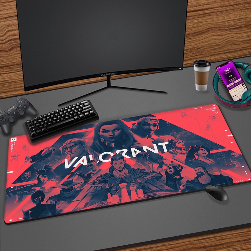 Valorant Cypher เกมเมาส์ Pad ซม.อะนิเมะ XXL Gaming Padmouse Gamer แป้นพิมพ์แล็ปท็อปแผ่นรองเม้าส์โต๊ะคอมพิวเตอร์พรมตาราง