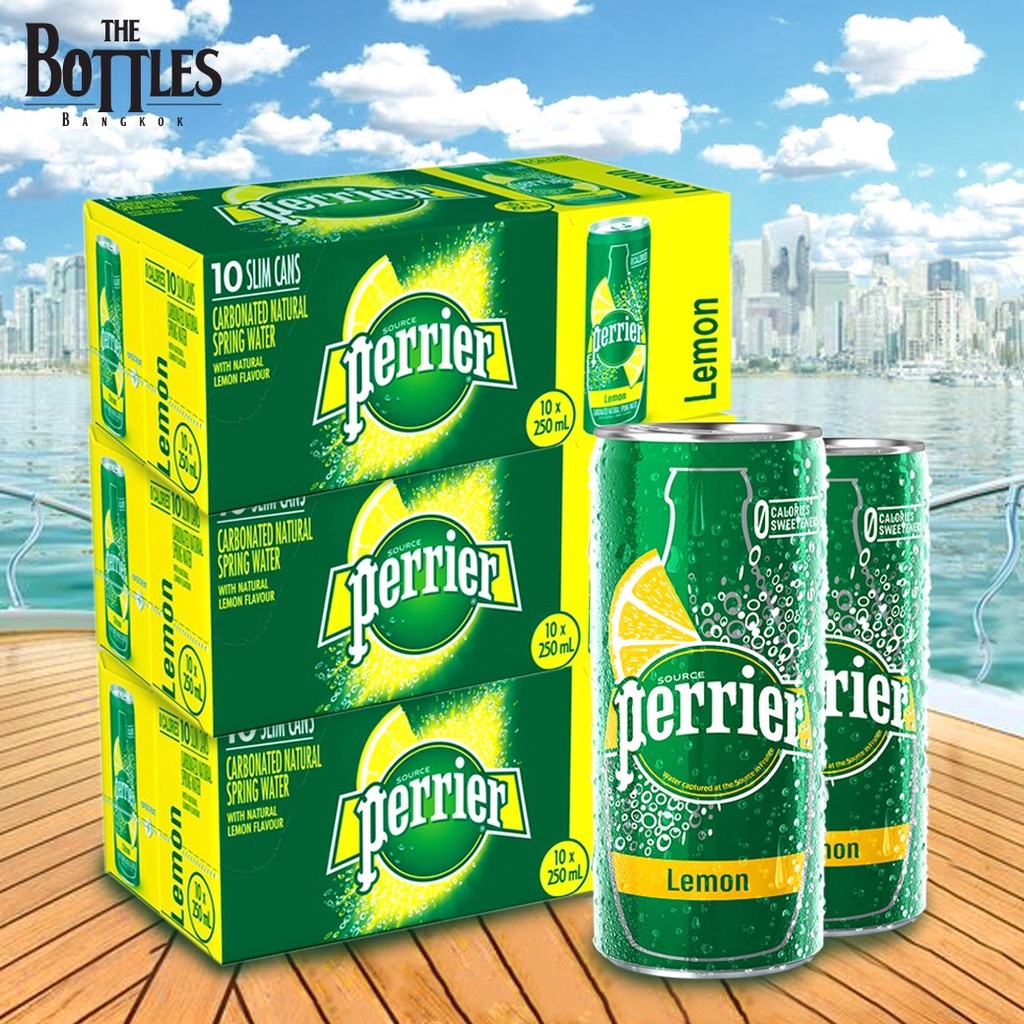 Perrier Sparkling Mineral Water Lemon 250 Ml x 30 Cans