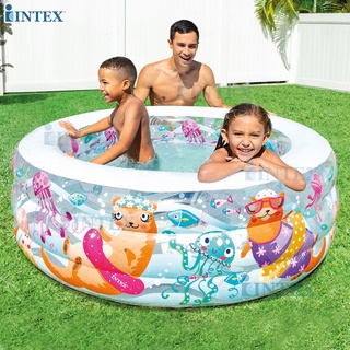 INTEX สระน้ำ สระเป่าลม สระน้ำเป่าลม สระกลม Aquarium Pool คละลาย รุ่น 58480