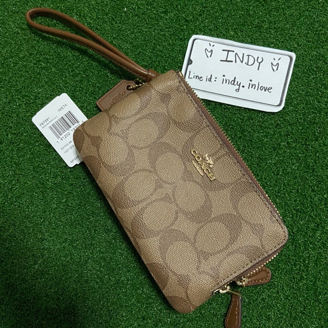 Coach 2ซิป ไซส์ s กระเป๋าคล้องมือ แท้100%