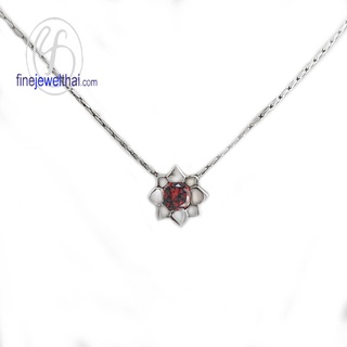 Finejewelthai-จี้โกเมน-โกเมน-จี้เงินแท้-พลอยประจำเดือนเกิด-Garnet-Silver-Pendant-Birthstone-P1058gm00e