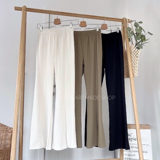 (รหัส 10)ELLE PANTS กางเกงเอวสม๊อคทรงขาม้า ผ้าลายริ้ว เนื้อผ้าทึบ