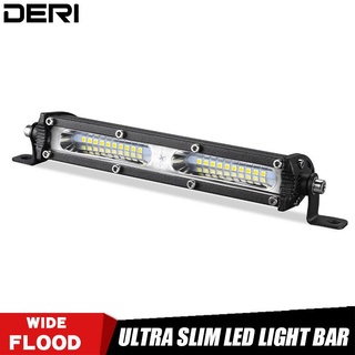 7 Inch Ultra Slim LED Work Light Bar Wide Flood Beam Driving Lamp Single Row 12V 24V For Jeep SUV 4WD ATV UTV Off-road 4