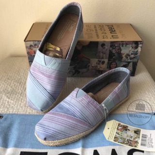 TOMS  summer stripe blue (outlet) สีstripe blue