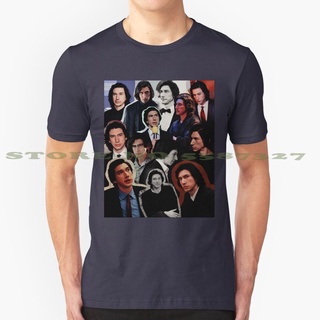 เสื้อยืดแขนสั้นลําลอง ผ้าฝ้ายแท้ พิมพ์ลาย Adam Driver Collage Marriage Story Actor Kylo Officer Paterson Edit ทรงหลวม