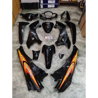 ชุดเฟรม 13 ชิ้น Wave125S + อกไก่ เวฟ125s หัวมน ชุด สีดำเงา ง…