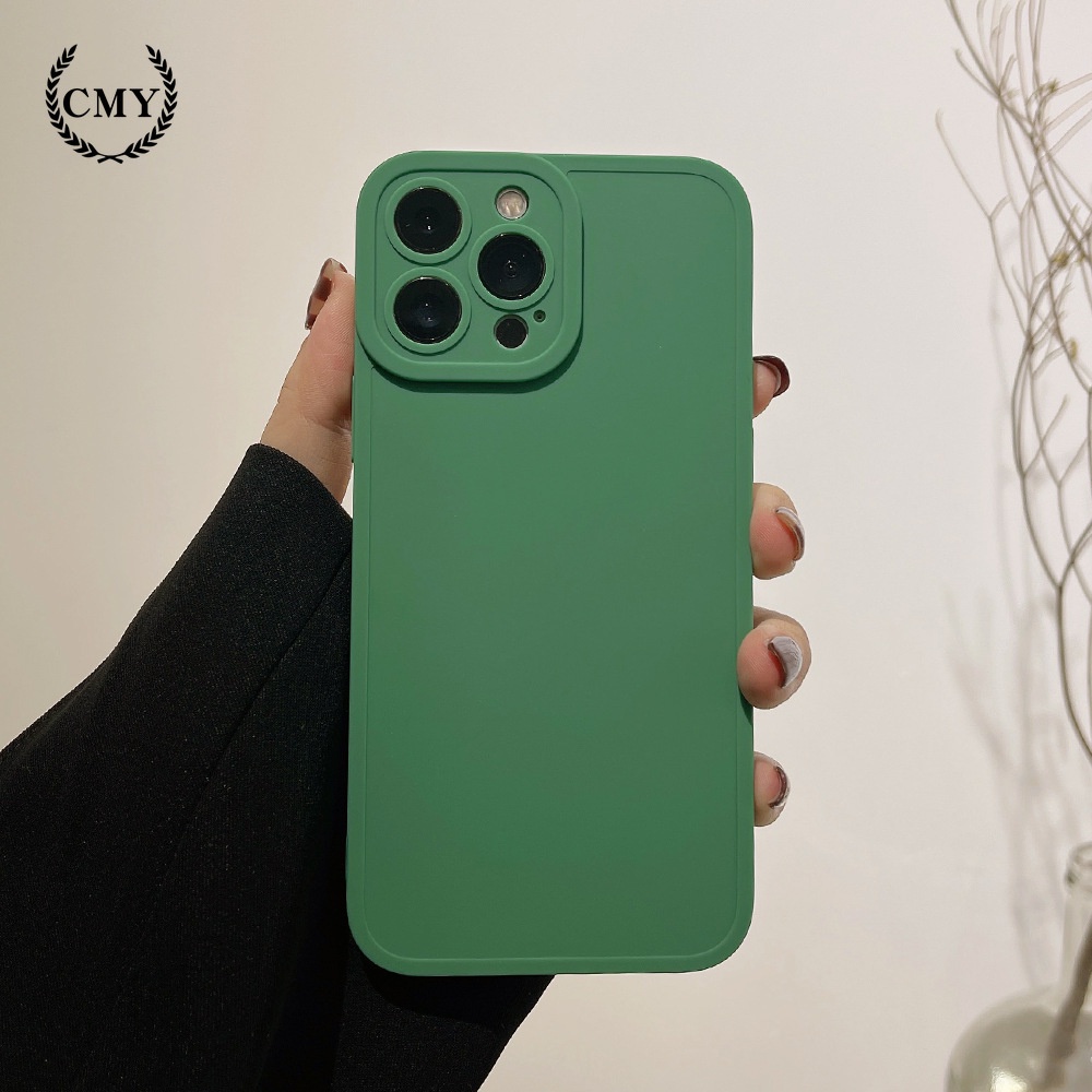 เคสโทรศัพท์ ชนิด TPU สีพื้น สำหรับ iPhone 11 Pro Max X Xr Xs Max 7 8 Plus Se 2020 12 pro max 12 mini 13 pro max 13 mini