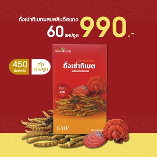 ถั่งเช่าสกัดเข้มข้น 450/mg ถั่งเช่าทิเบต ผสมหลินจือแดง ลดอาการอ่อนเพลีย บำรุงไต ลดเบาหวาน ลดความดัน ลดไขมันในเลือด