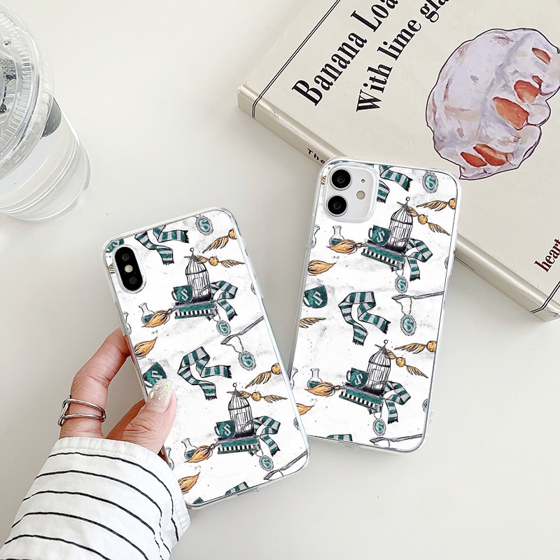 Slytherin เคสไอโฟน 14พลัส Harry Potter magic scarf 7 8 Plus Se 2020 เคส X Xr Xs Max cover iPhone 13 
