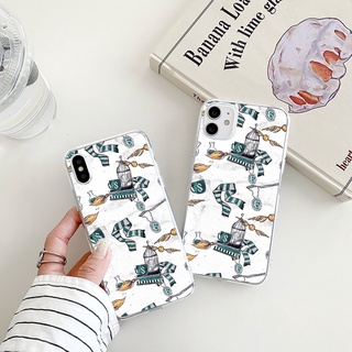 Slytherin เคสไอโฟน 14พลัส Harry Potter magic scarf 7 8 Plus Se 2020 เคส X Xr Xs Max cover iPhone 13 12 11 promax case