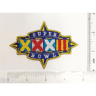 SUPER BOWL XXXII logo NFL logo sport American football Leage เอ็นเอฟเอล โลโก้ ฟุตบอลลีค กีฬา ตัวรีดติดเสื้อ เย็บติดเสื้อ