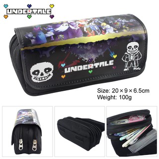 กระเป๋าดินสอ ผ้าแคนวาส ลายการ์ตูน  Undertale Sans Skull 3D