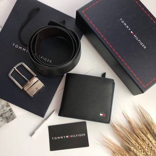 TOMMY HILFIGER Leather Belt &amp; Wallet Set