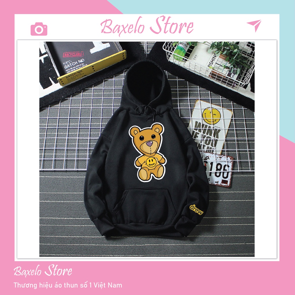 Drew DC114 Bear Hoodie เสื้อกันหนาว Unisex หลากสีหลายขนาด