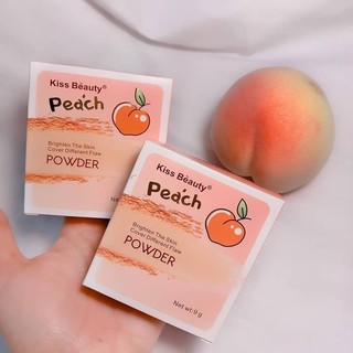 🍑Kiss Beauty~Peach Powder🍑 🌟ถูก/แท้/พร้อมส่ง🌟แป้งอัดแข็งลูกพีช