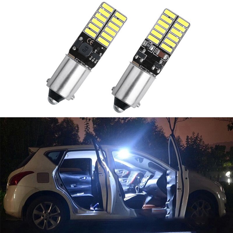 ชุดหลอดไฟ BA9S 24smd 4014 จํานวน 2 หลอด สําหรับไฟเพดานรถยนต์
