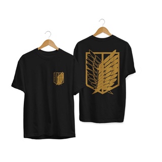 Kaos KAOS DISTRO KEREN เสื้อยืด ผ้าฝ้าย พรีเมี่ยม ลาย ATTACK ON TITAN SABLON GOLD COTTON COMBED 30S สําหรับผู้ชาย ผู้หญิง