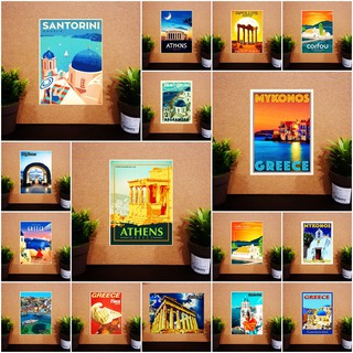 แม่เหล็กติดตู้เย็น กรีซ 2×3 นิ้ว ของฝาก ของที่่ระลึก Fridge Magnet Greece Souvenir Set A 2x3"