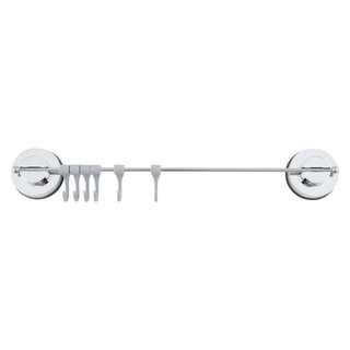 ราวแขวนสเตนเลสสุญญากาศ+6ตะขอ DEHUB MUH400-SS60 ราวแขวนในครัว STAINLESS STEEL KITCHEN RAIL WITH 6 HOOKS DEHUB MUH400-SS60