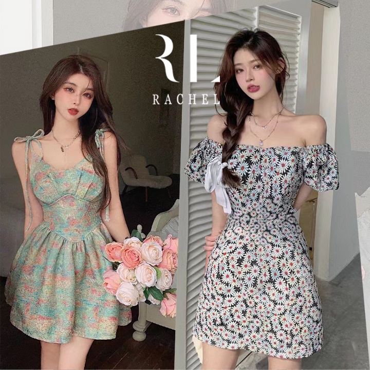 ชุดเดรสใส่ไปคาเฟ่สวยๆ ชุดเดรสลายดอกไม้ มินิ