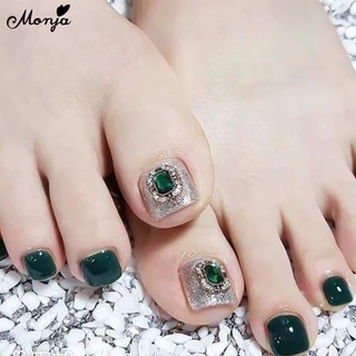 Monja เล็บปลอม แบบใส เนื้อแมตต์ ทรงสี่เหลี่ยม DIY สําหรับตกแต่งเล็บเท้า 550 ชิ้น ต่อกล่อง toenails