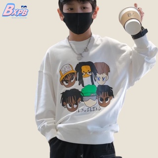 [BXPB] เสื้อยืดลําลอง แขนยาว พิมพ์ลาย อินเทรนด์ สําหรับเด็กผู้ชาย ผู้หญิง อายุ 3-15 ปี