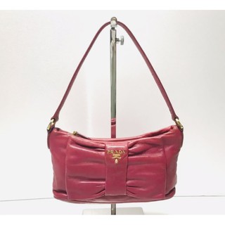 Prada pouch bow bag pink leather